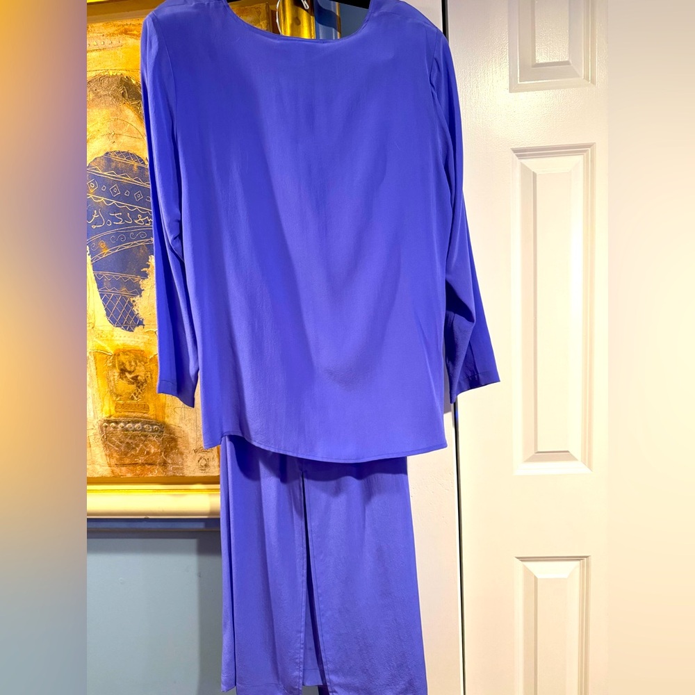 100% Silk 2-Piece Aliki Yamanu Pants Outfit Size M SPECIAL $33
